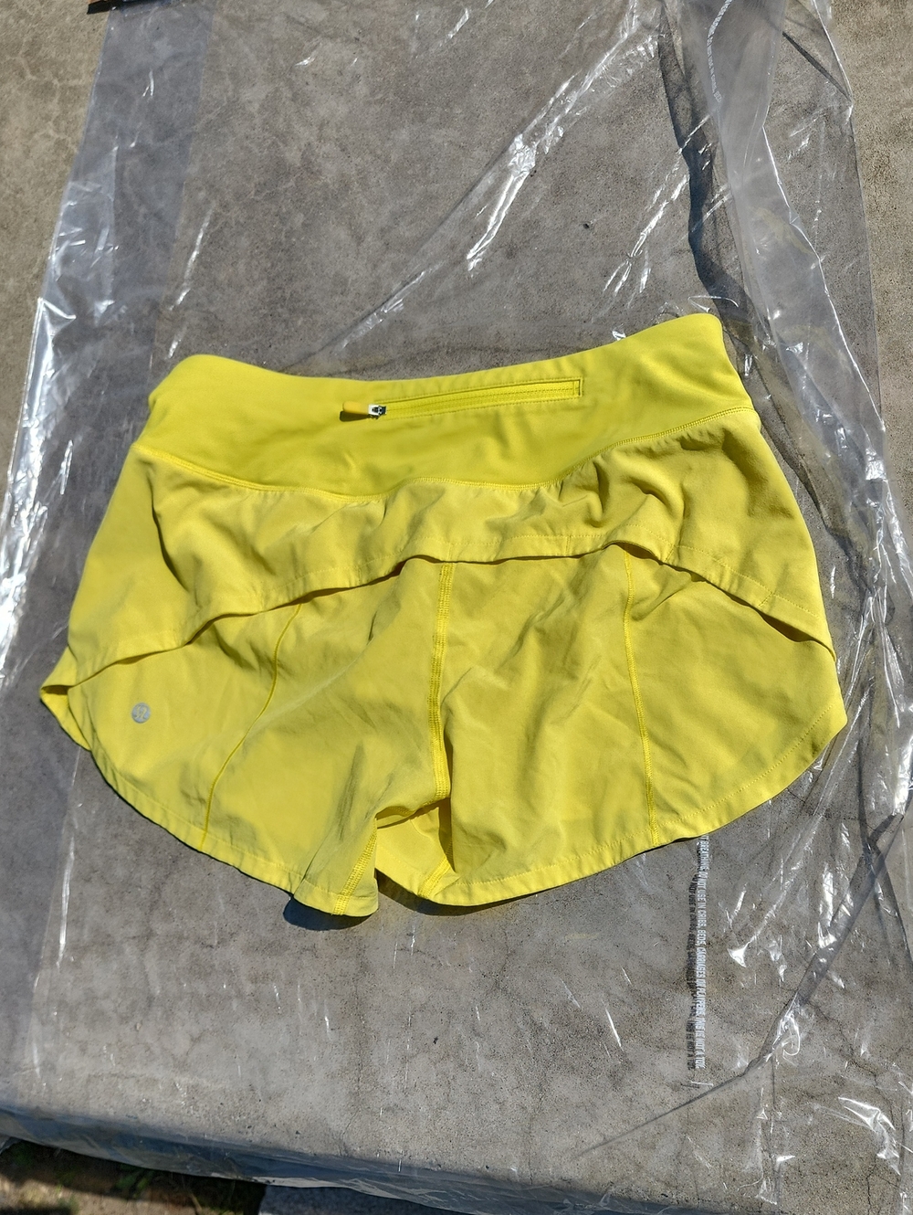 lululemon athletica Speed Up Mid Rise Lined Bright Yellow Layered Shorts sz 6